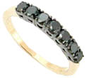 9ct Yellow Gold 0.50ct 7 stone Black diamond Ring